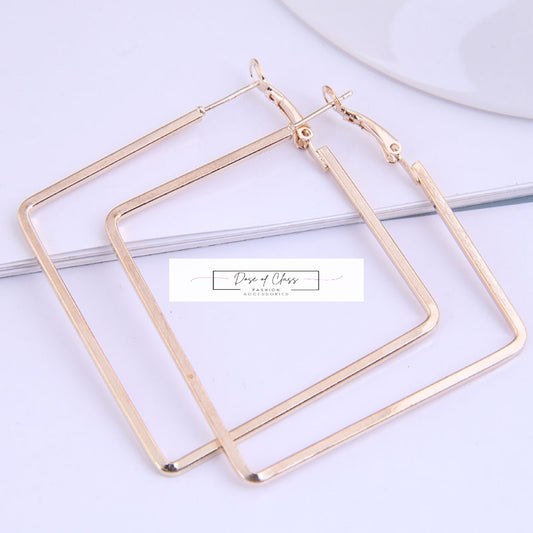 Gold Square Hoop